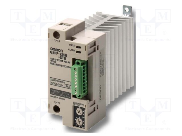 Relay: solid state; Ucntrl: 24VDC; 25A; 100÷240VAC; G3PF; 1-phase