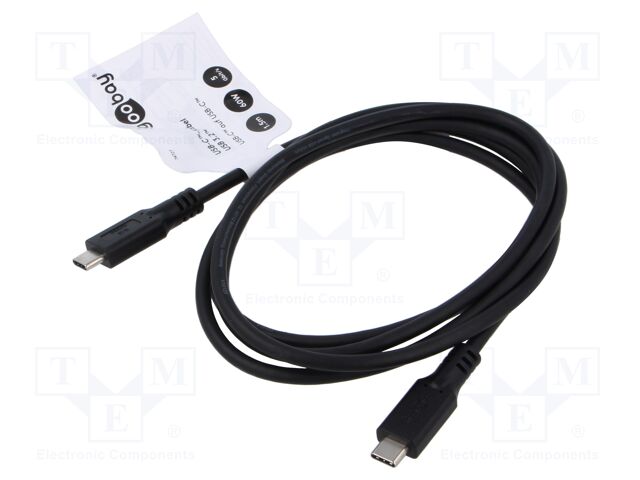 Cable; USB 3.2; USB C plug,both sides; 1.5m; black; 5Gbps; PVC; 60W