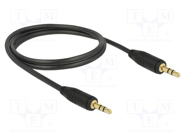 Cable; Jack 3.5mm 3pin plug,both sides; 1m; Plating: gold-plated