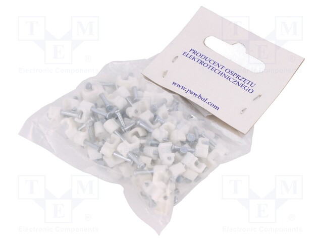 Holder; white; Application: OMYp 2x0,5,for flat cable; 100pcs.