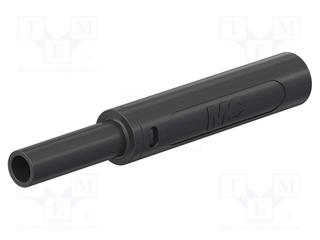 Connector: 4mm banana; socket; 32A; 1kV; L: 65mm; black; screw