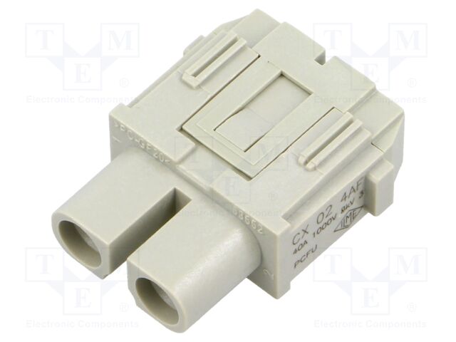 Heavy Duty Connector, MIXO Series, Insert, 2 Contacts, Receptacle, Screw Socket