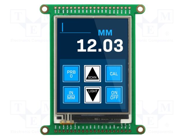 Display: TFT; 2.8"; 240x320; Illumin: LED; 69.03x85.2x7.87mm; RGB