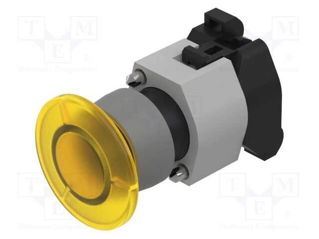 Switch: push-button; 22mm; Stabl.pos: 1; yellow; BA9S,LED; IP65