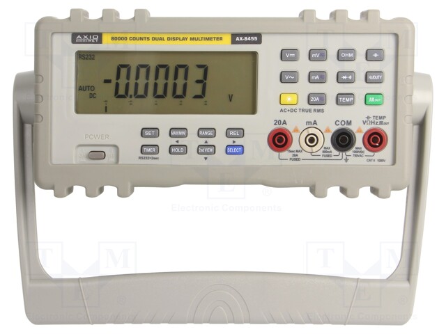 Benchtop multimeter; LCD 5 digits (80000),bargraph; True RMS