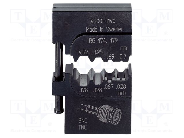 Crimping jaws; coaxial connectors
