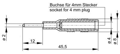 Connector: 2mm banana; plug; 6A; 30VAC; 60VDC; red; nickel plated