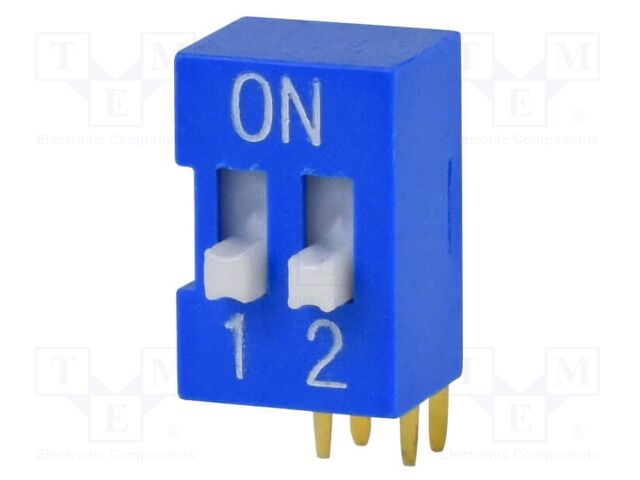 Switch: DIP-SWITCH; Poles number: 2; OFF-ON; 0.025A/24VDC; Pos: 2