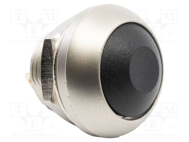 Switch: push-button; Pos: 2; SPST-NO; 0.2A/50VDC; 0.5A/48VAC; black
