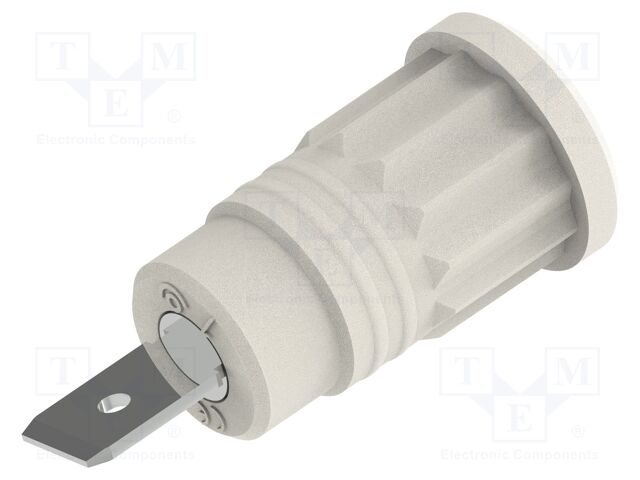 Connector: 4mm banana; socket; 36A; white; nickel plated; 34mm