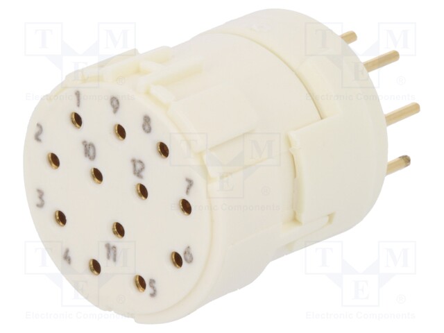 Connector: M23; PIN: 12; female; THT; 200V; 8A; Series: Han M23