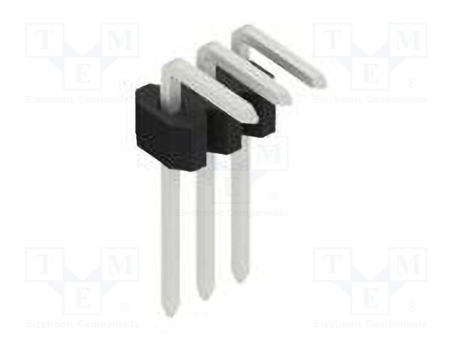 Connector: pin strips; pin header; male; PIN: 3; 1.27mm; THT; 1x3