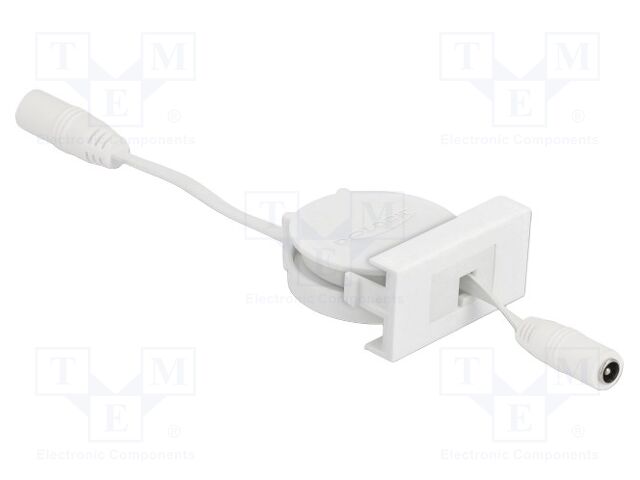 DC module; Easy 45; DC 5,5/2,1 socket,both sides; rolled; white
