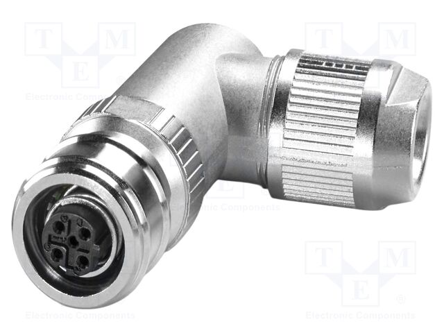 Connector: M12; plug; PIN: 4; 48V; angled; IP65; push-lock; D code