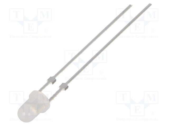LED; red; 3mm; 1120÷1560mcd; 40°; Front: convex; 2.1÷2.6VDC