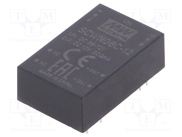 Converter: DC/DC; 6W; Uin: 36÷72V; 12VDC; Iout: 500mA; DIP24; 12.5g
