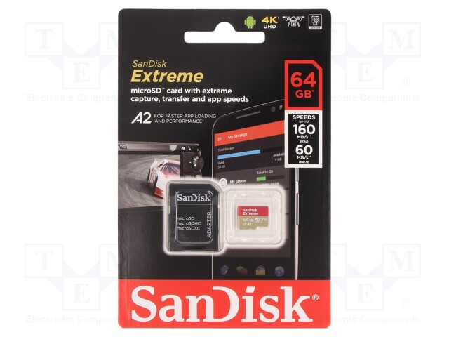 Memory card; Extreme,A2 Specification; SD XC Micro; 64GB