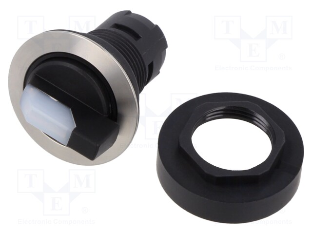 Switch: rotary; 22mm; Stabl.pos: 1; yes; IP65; Pos: 2; Cutout: Ø22.3mm