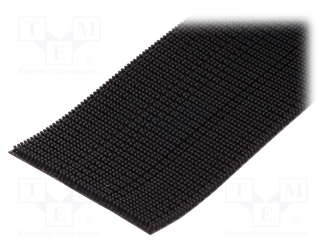 Tape: velcro; W: 50mm; L: 1m; D: 5.7mm; acrylic; black; -29÷93°C