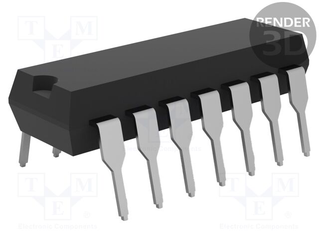 IC: digital; NAND; Ch: 4; IN: 2; THT; DIP14; 3÷18VDC; -55÷125°C; CD4000