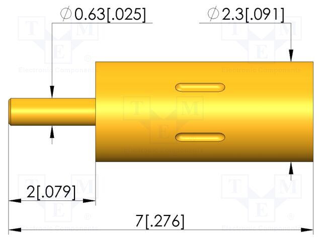 Test probe socket; gold-plated; KS-967; 7mm; test needles