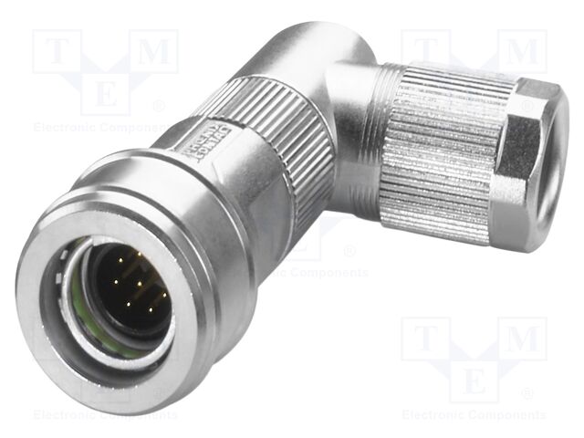 Connector: M12; plug; PIN: 8; 30V; angled; IP65; crimped; A code; 2A