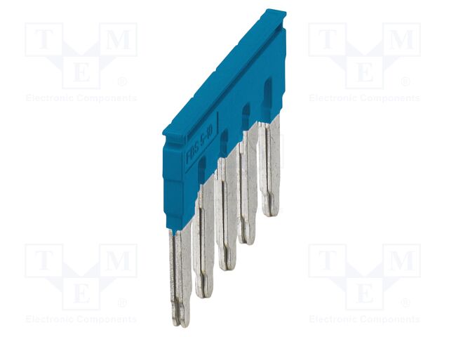 Comb bridge; ways: 5; blue; Width: 10mm; UL94V-0