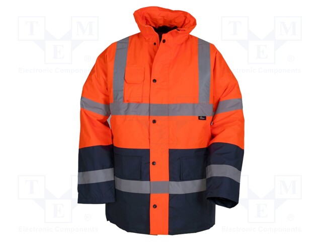 Work jacket; Size: L; orange-navy blue; warning