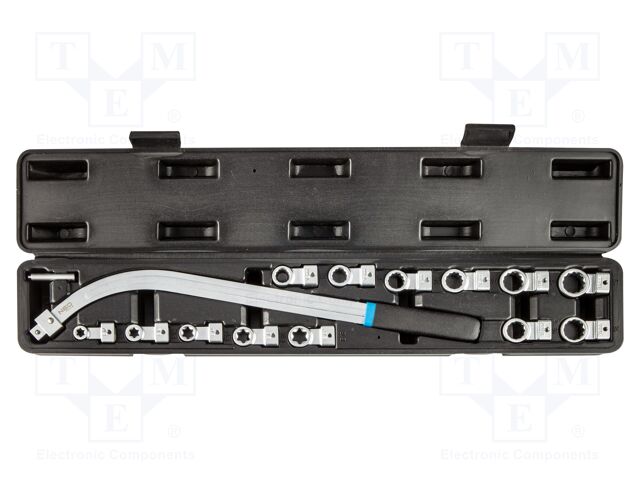 Wrench-set; socket spanner,box; 14pcs.