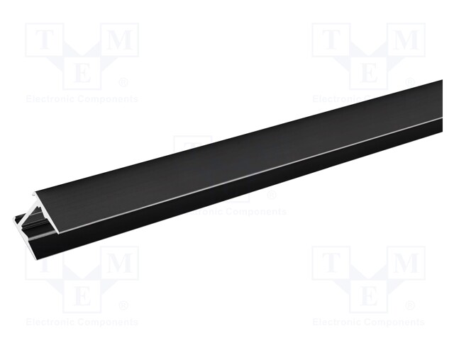 Profiles for LED modules; black; L: 1m; MICRO-HG; aluminium