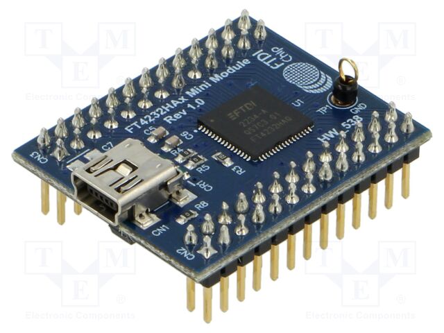 Module: USB; USB-UART, FIFO, MPSSE; pin header,USB B mini