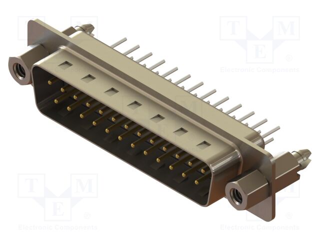 Connector: D-Sub; PIN: 25; socket; male; angled; THT; MHDD
