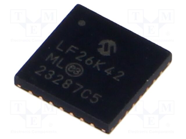 PIC microcontroller; Memory: 64kB; SRAM: 4096B; EEPROM: 1024B; SMD