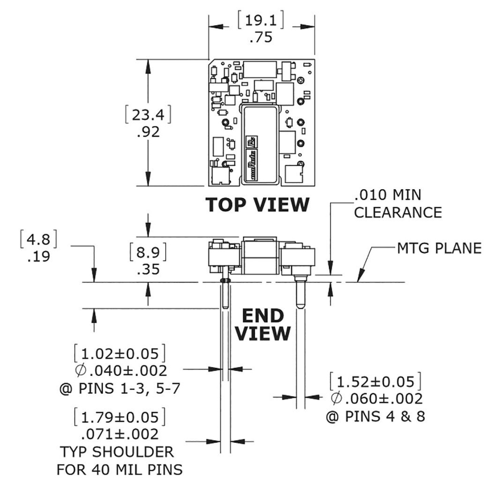 Converter: DC/DC; 24.75W; Uin: 36÷75V; Uout: 3.3VDC; Iout: 7.5A; SMD