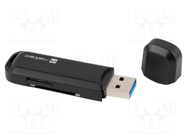 Card reader: memory; USB A plug; USB 3.0; black; 5Gbps; Kit: reader