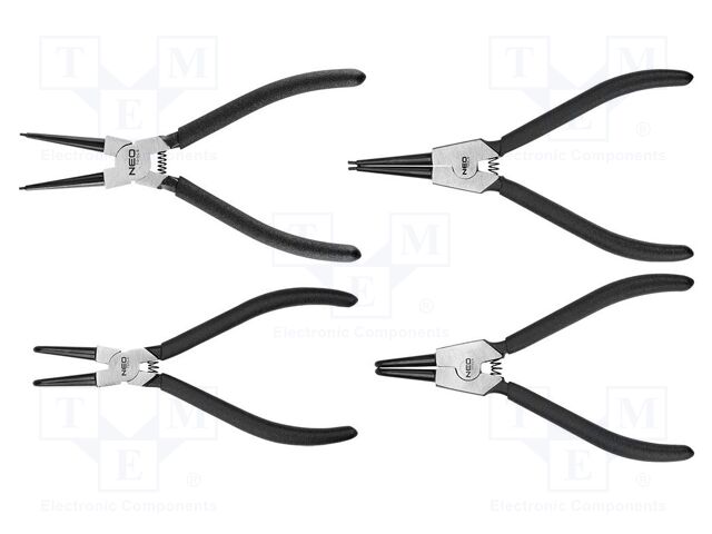 Kit: pliers; for circlip; angular,straight; 4pcs.