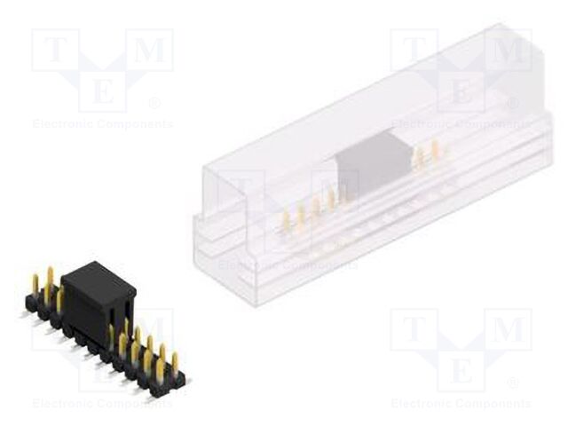 Connector: pin strips; pin header; male; PIN: 22; 2.54mm; SMT; 2x11