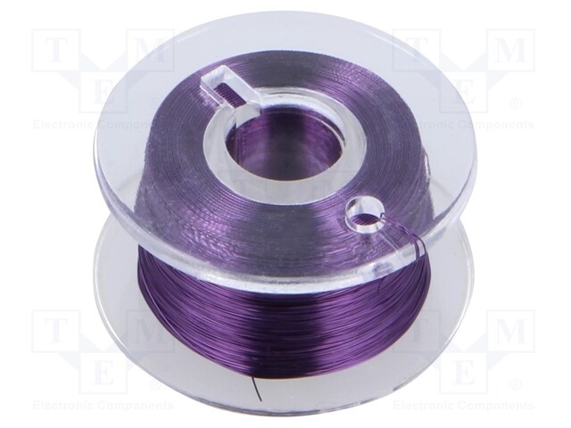 Silver plated copper wires; 0.1mm; violet; Cu,silver plated