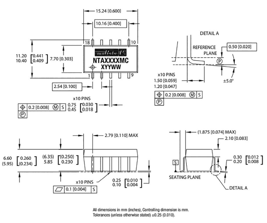 Converter: DC/DC; 1W; Uin: 4.5÷5.5V; Uout: 9VDC; Uout2: -9VDC; SMD