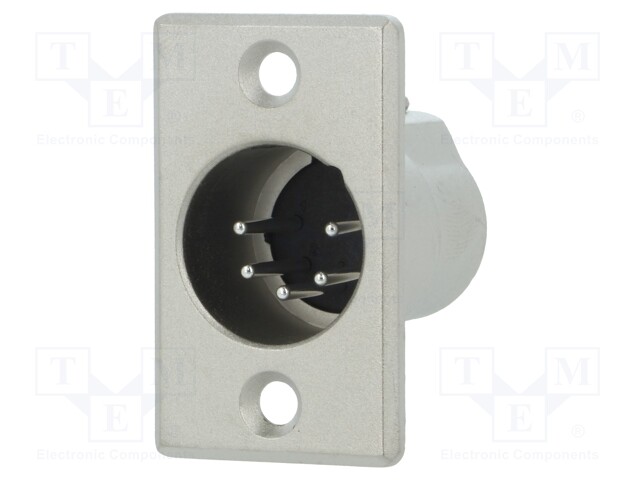 Socket; XLR; male; PIN: 5; straight; turned contacts; soldering