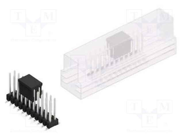 Connector: pin strips; pin header; male; PIN: 22; 2.54mm; SMT; 2x11