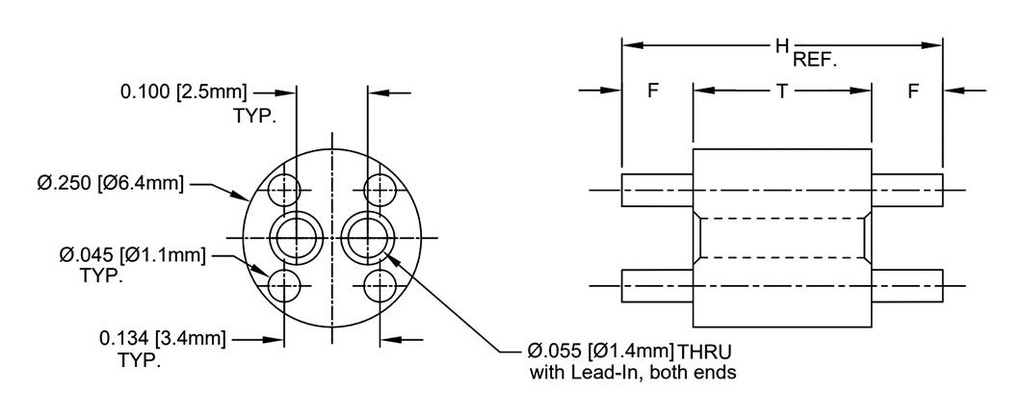 Spacer sleeve; LED; Øout: 6.4mm; ØLED: 3mm,5mm; L: 5.3mm; white