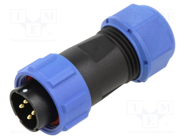 Connector: circular; plug; male; PIN: 4; IP68; SP17; 6÷10mm; 15A; 500V