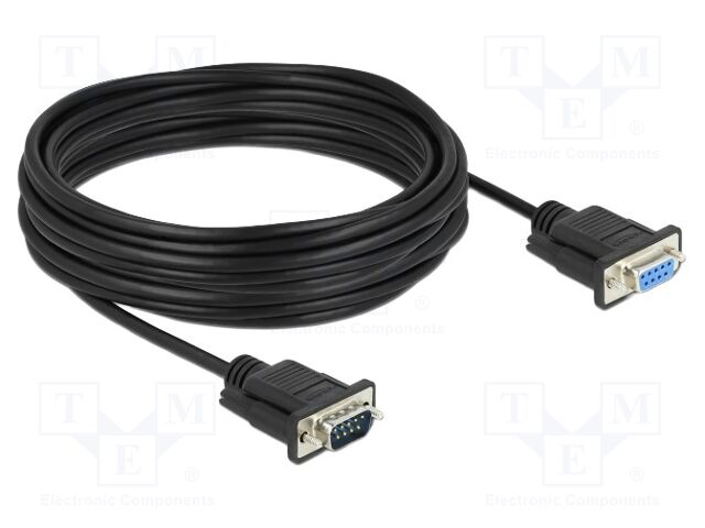 Cable; D-Sub 9pin socket,D-Sub 9pin plug; PVC; Len: 10m; black