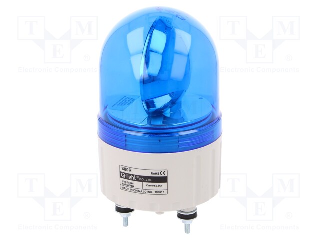 Signaller: lighting; rotating light; blue; Series: S80; 24VDC; IP44