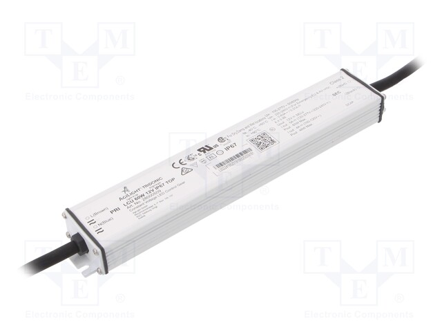 Power supply: switched-mode; LED; 60W; 12VDC; 500mA÷5A; 90÷305VAC