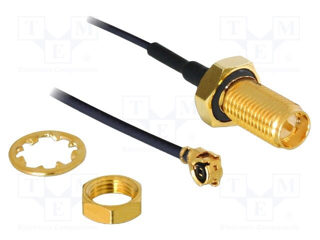 Cable; 200mm; IPEX MHF 1,RP-SMA female; black; with o-ring seal