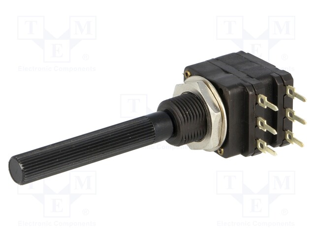 Potentiometer: shaft; single turn; 100kΩ; 100mW; THT; 6mm; plastic