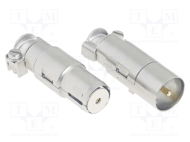Heavy Duty Connector, Han E Coax Series, Insert, 1 Contact, Plug, Crimp Pin - Contacts Not Supplied