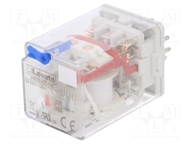 Relay: electromagnetic; 3PDT; Ucoil: 110VDC; 10A/250VAC; 10A/30VDC